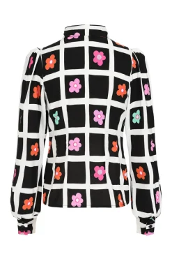 Hell Bunny Oopsie Daisy Blouse Black Hot