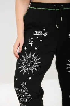 Hell Bunny Ouija Joggers Black New