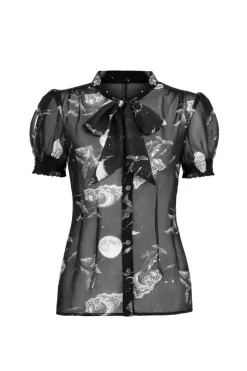 Hell Bunny Over The Moon Blouse Black Discount