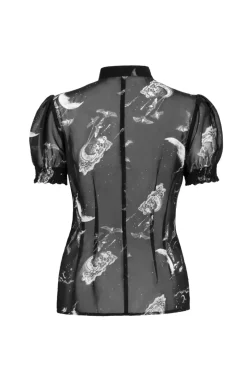 Hell Bunny Over The Moon Blouse Black Discount