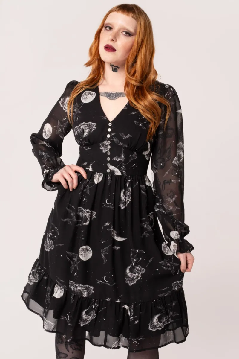 Hell Bunny Over The Moon Dress Black Sale