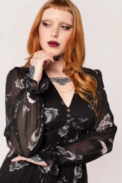 Hell Bunny Over The Moon Dress Black Sale