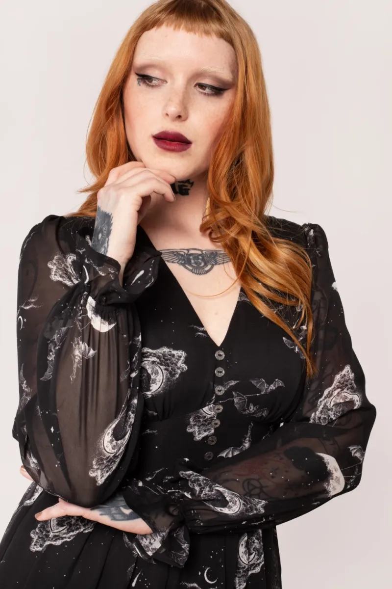 Hell Bunny Over The Moon Dress Black Sale