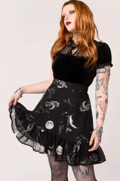 Hell Bunny Over The Moon Skirt Black Clearance