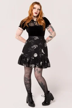 Hell Bunny Over The Moon Skirt Black Clearance