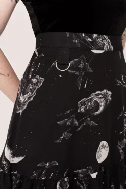 Hell Bunny Over The Moon Skirt Black Clearance