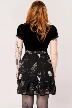Hell Bunny Over The Moon Skirt Black Clearance