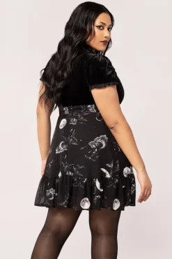 Hell Bunny Over The Moon Skirt Black Clearance
