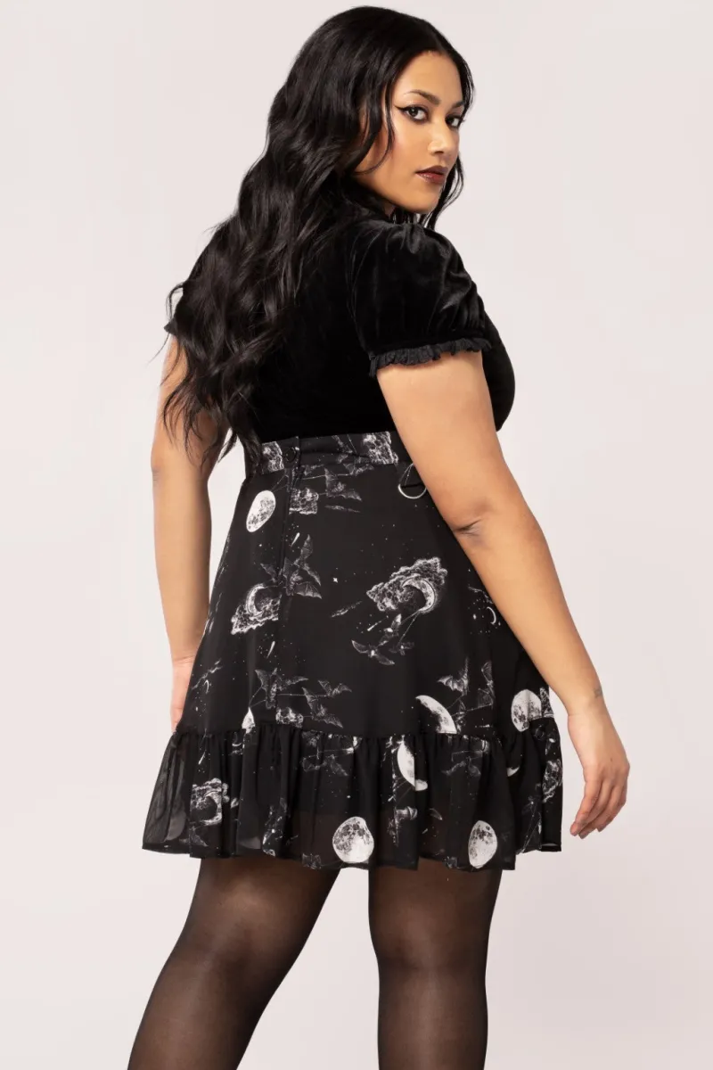 Hell Bunny Over The Moon Skirt Black Clearance