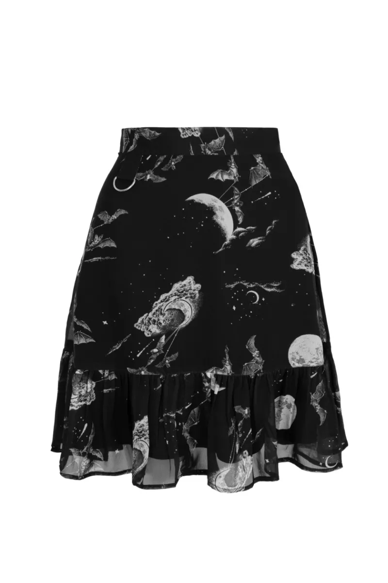 Hell Bunny Over The Moon Skirt Black Clearance