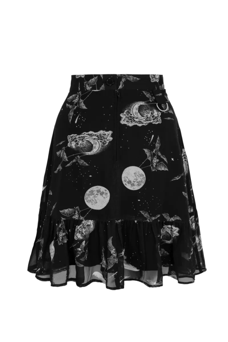 Hell Bunny Over The Moon Skirt Black Clearance