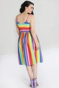 Hell Bunny Over The Rainbow 50's Dress MultiColour Sale