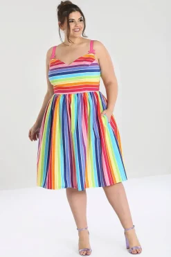 Hell Bunny Over The Rainbow 50's Dress MultiColour Sale