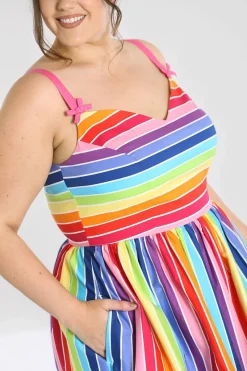 Hell Bunny Over The Rainbow 50's Dress MultiColour Sale