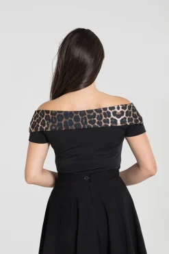 Hell Bunny Panthera Top Black New