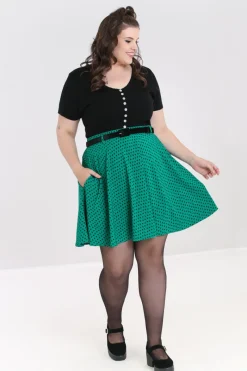 Hell Bunny Paradisum Mini Skirt Green Discount
