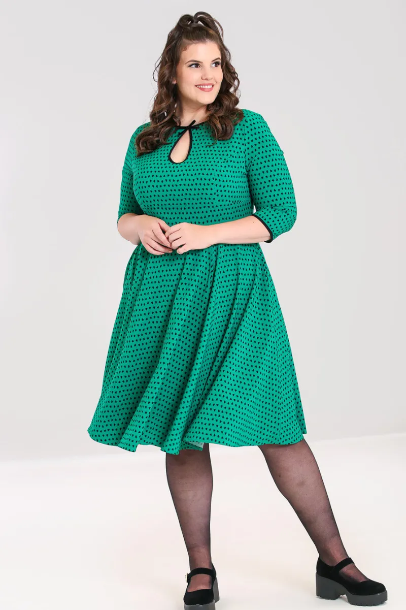 Hell Bunny Paradisum 50's dress Green Online