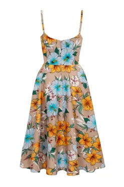 Hell Bunny Pattaya Dress Beige Outlet