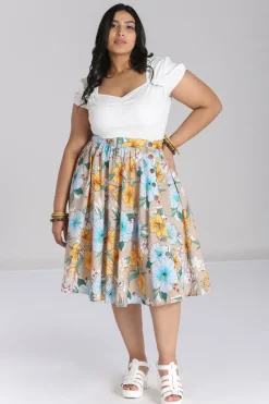 Hell Bunny Pattaya Skirt Beige