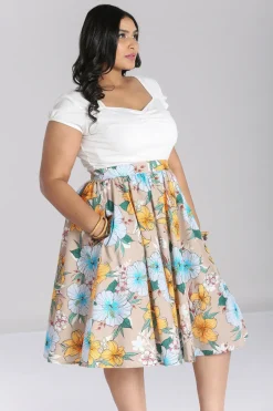 Hell Bunny Pattaya Skirt Beige