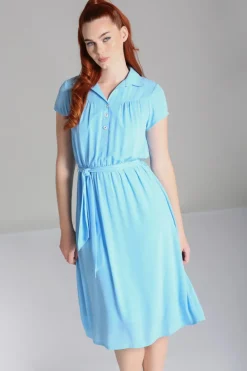 Hell Bunny Pearl Dress Blue Sale