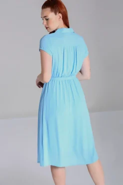 Hell Bunny Pearl Dress Blue Sale