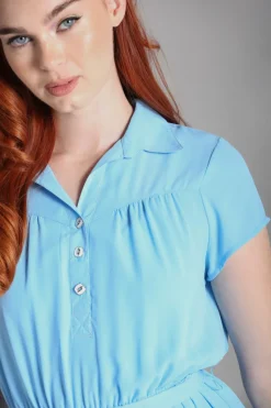 Hell Bunny Pearl Dress Blue Sale