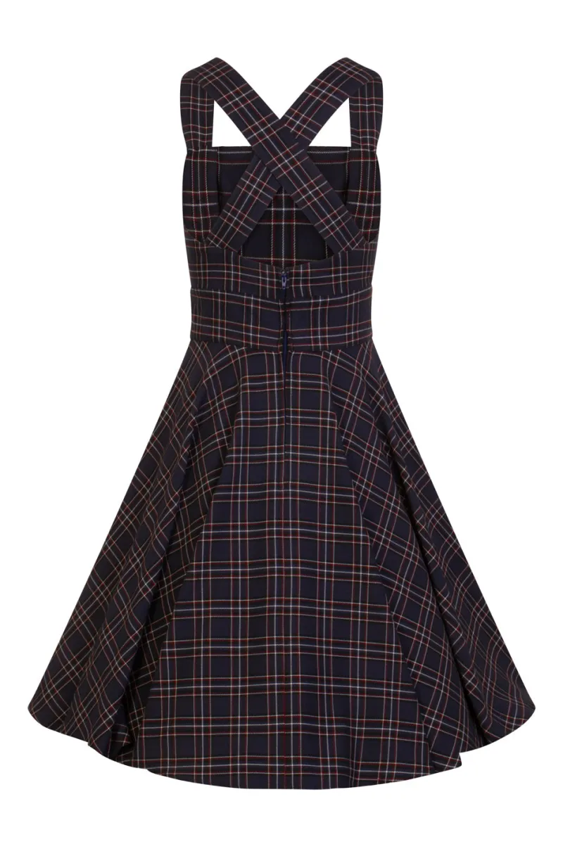 Hell Bunny Peebles Pinafore Dress Sale Navy Outlet