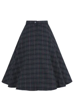 Hell Bunny Peebles 50's Skirt Navy Clearance