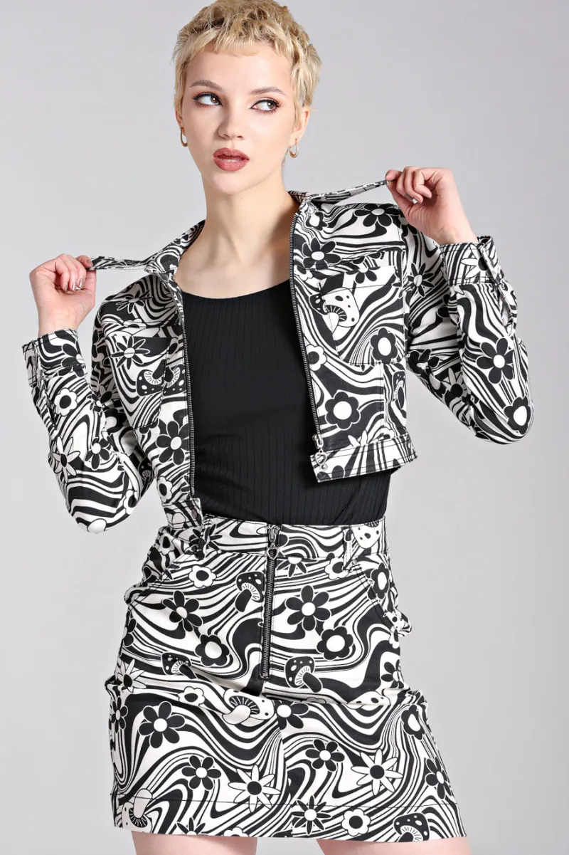 Hell Bunny Penny Mini Skirt Ivory Online