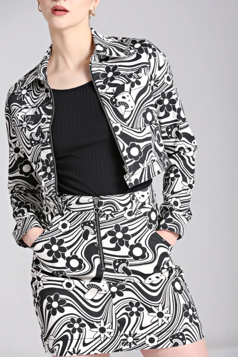 Hell Bunny Penny Mini Skirt Ivory Online