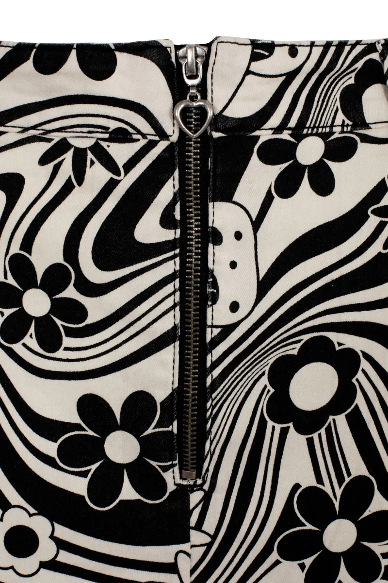 Hell Bunny Penny Mini Skirt Ivory Online