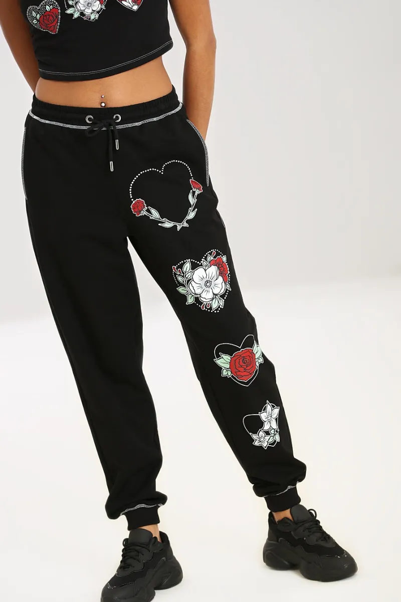 Hell Bunny Petal Joggers Black Clearance