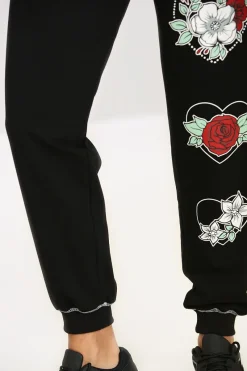 Hell Bunny Petal Joggers Black Clearance