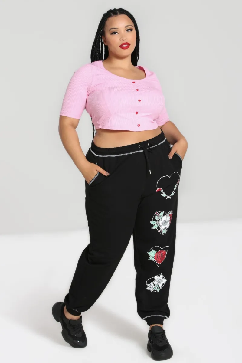 Hell Bunny Petal Joggers Black Clearance