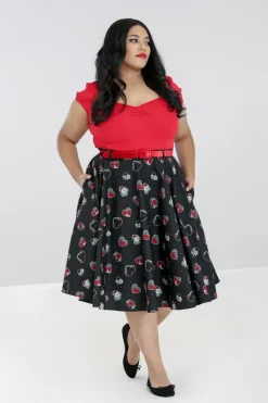 Hell Bunny Petals 50's Skirt Black Outlet