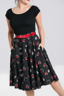 Hell Bunny Petals 50's Skirt Black Outlet