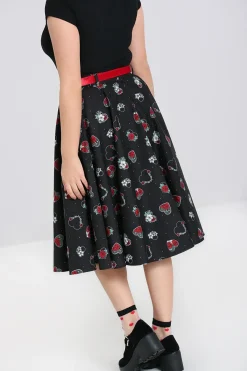 Hell Bunny Petals 50's Skirt Black Outlet