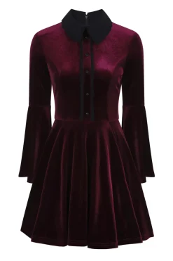 Hell Bunny Prudence Dress Wine Sale