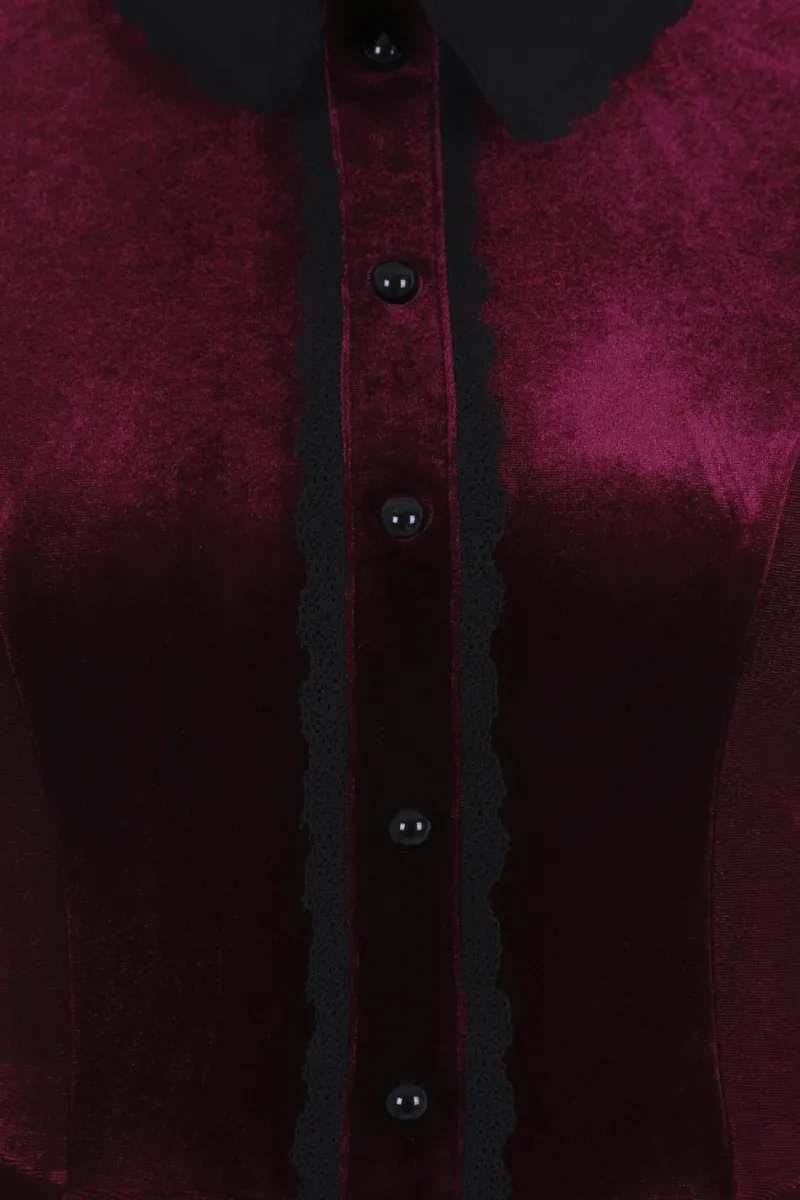 Hell Bunny Prudence Dress Wine Sale