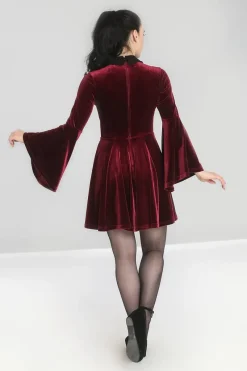 Hell Bunny Prudence Dress Wine Sale