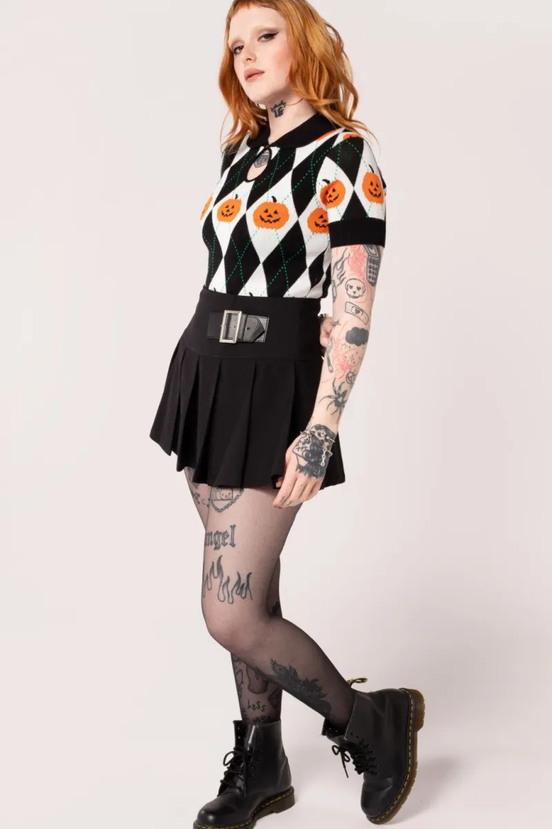 Hell Bunny Pumpkin Head Top Black/White Online