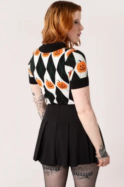 Hell Bunny Pumpkin Head Top Black/White Online