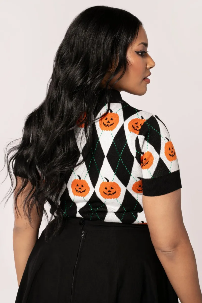 Hell Bunny Pumpkin Head Top Black/White Online