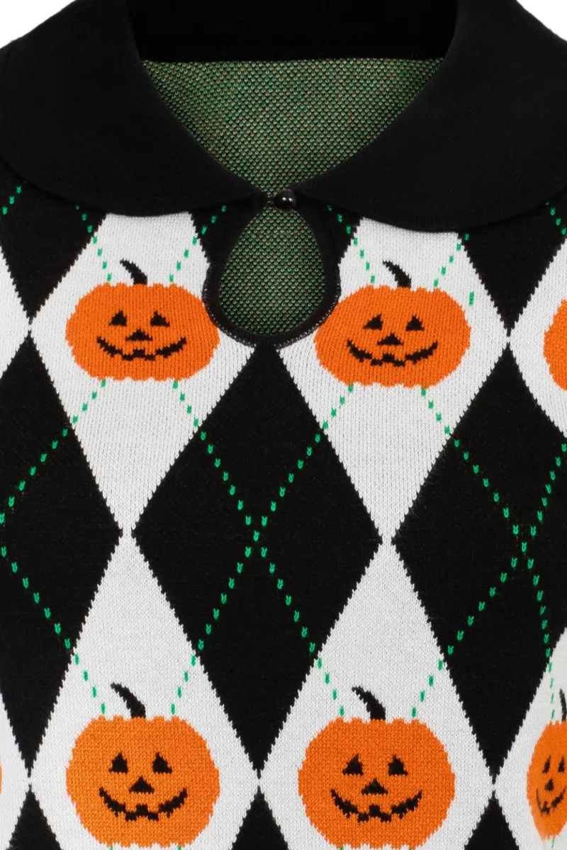 Hell Bunny Pumpkin Head Top Black/White Online