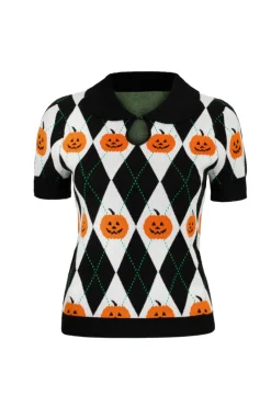 Hell Bunny Pumpkin Head Top Black/White Online