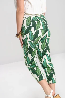 Hell Bunny Rainforest Cigarette Trousers Ivory Best