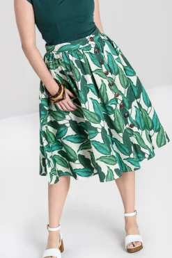Hell Bunny Rainforest 50's Skirt Ivory Discount