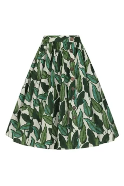Hell Bunny Rainforest 50's Skirt Ivory Discount