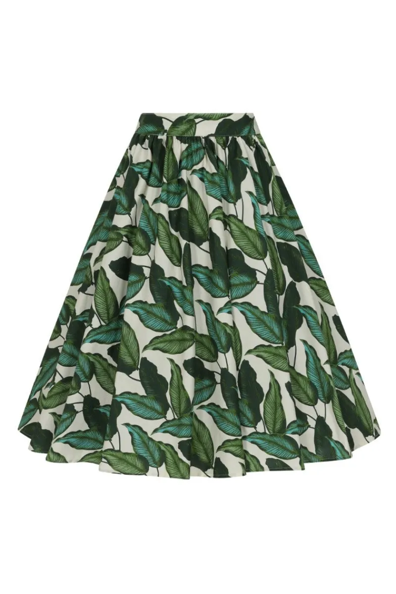 Hell Bunny Rainforest 50's Skirt Ivory Discount